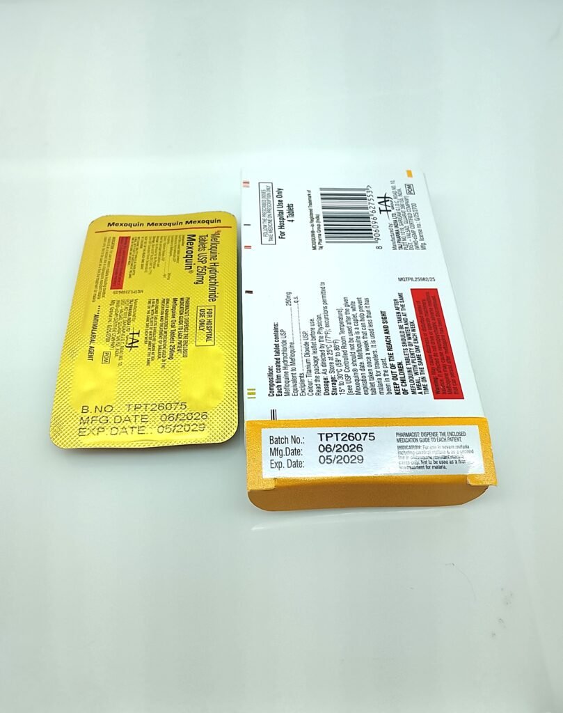 Mefloquine Hydrochloride Tablets USP 250mg, Suppliers, Exporters in India