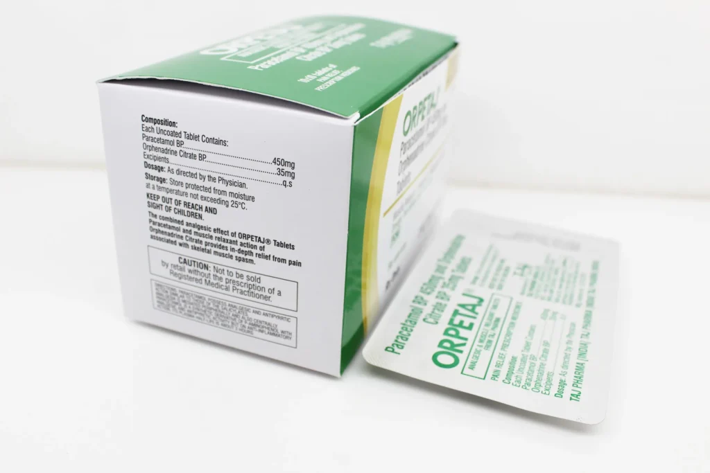 Paracetamol 450mg and Orphenadrine-Citrate 35mg Tablets Best Price in Mumbai Maharashtra