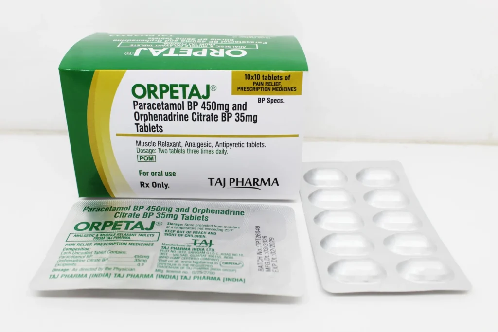 Paracetamol and Orphenadrine Citrate Tablets Exporters in India
