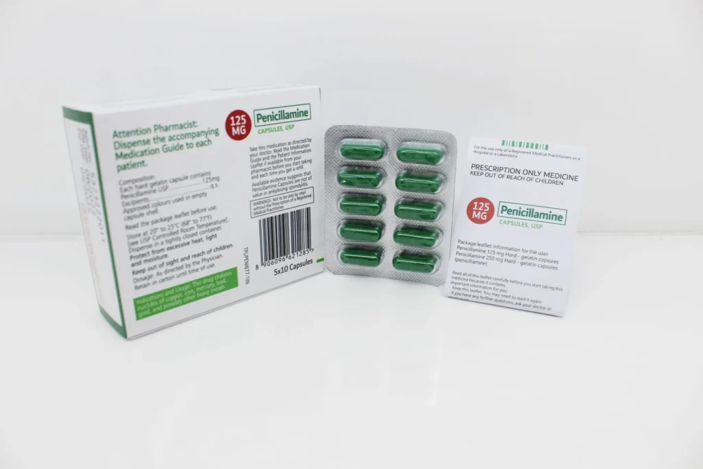 Penicillamine Capsules 125mg Exporter India