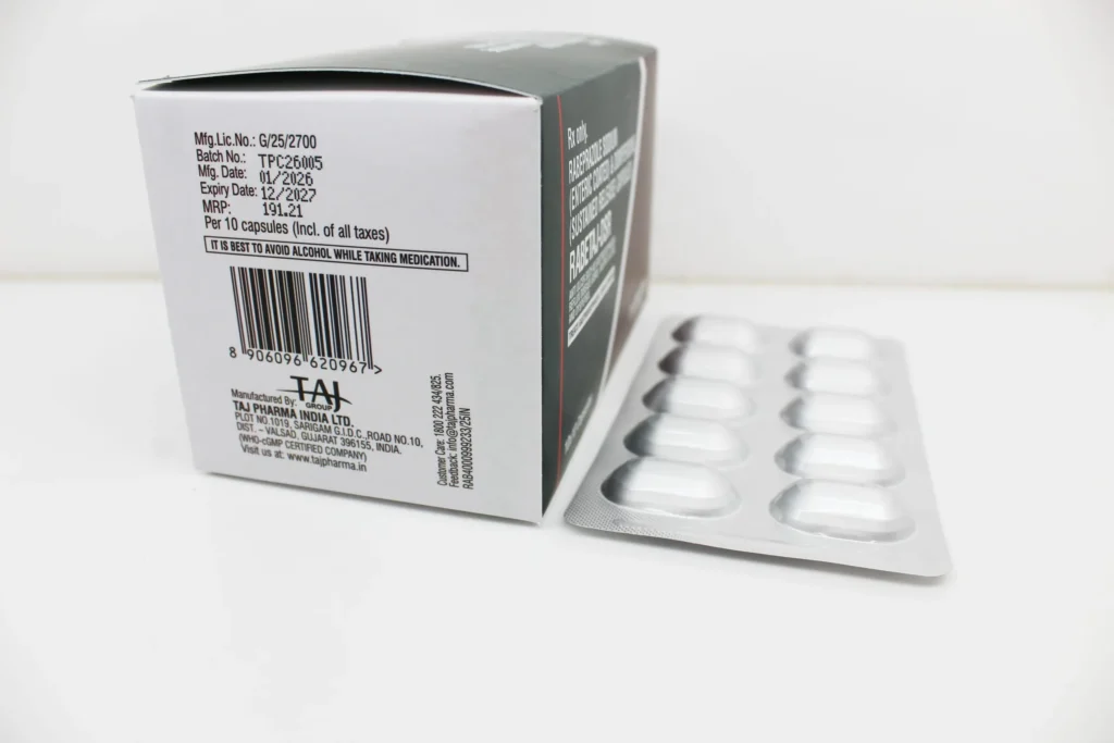 Rabeprazole 40mg Domperidone 30mg Capsules Best Price in Mumbai Maharashtra Taj Pharma