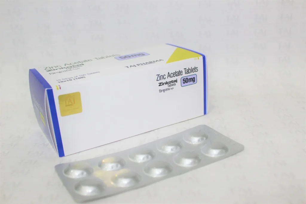 Zinc acetate Tablets 50mg exporters manufacturing companies from India