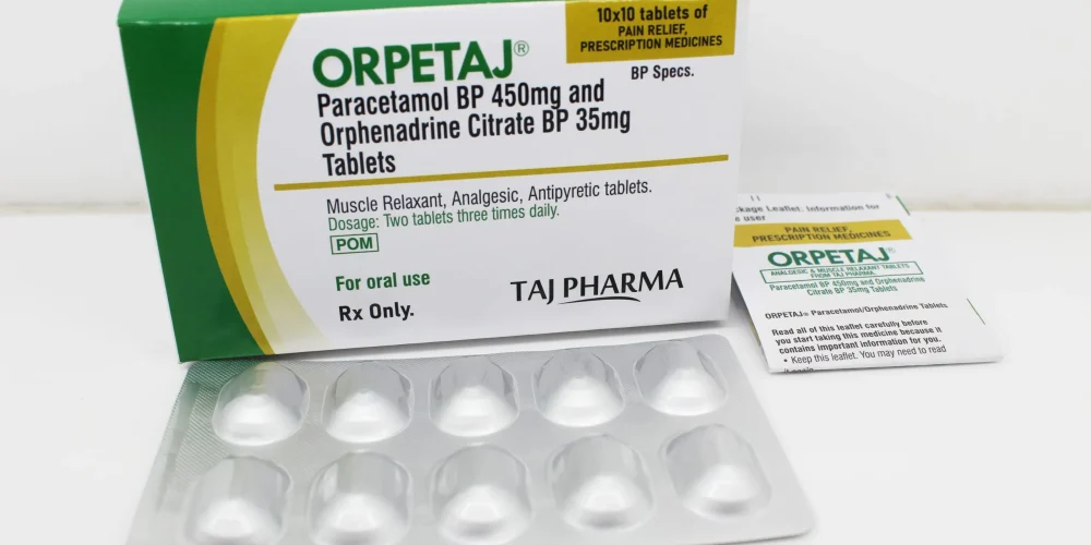 Paracetamol BP 450mg and Orphenadrine Citrate BP 35mg Tablets